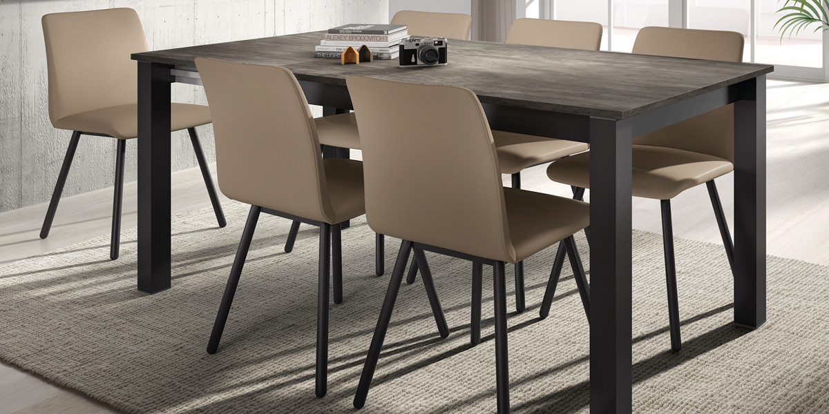 Ensemble tafel Valencia en stoelen Pisa