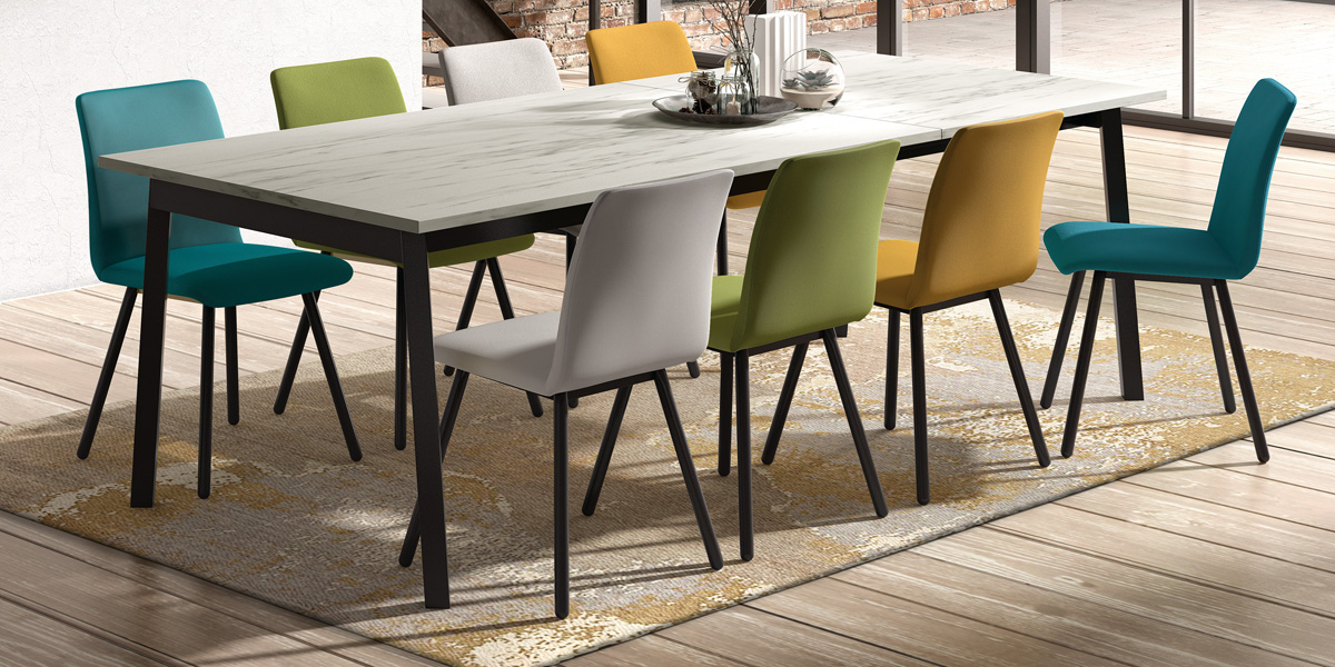 Ensemble tafel Victoria en stoelen Pisa