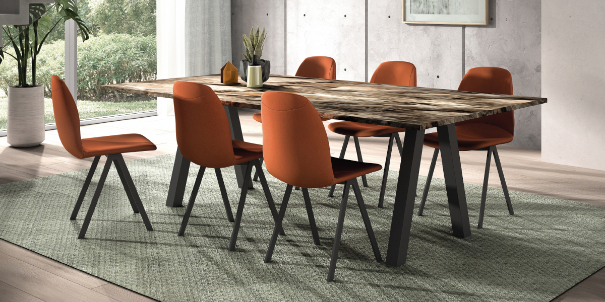 Ensemble tafel Veneto en stoelen Ona
