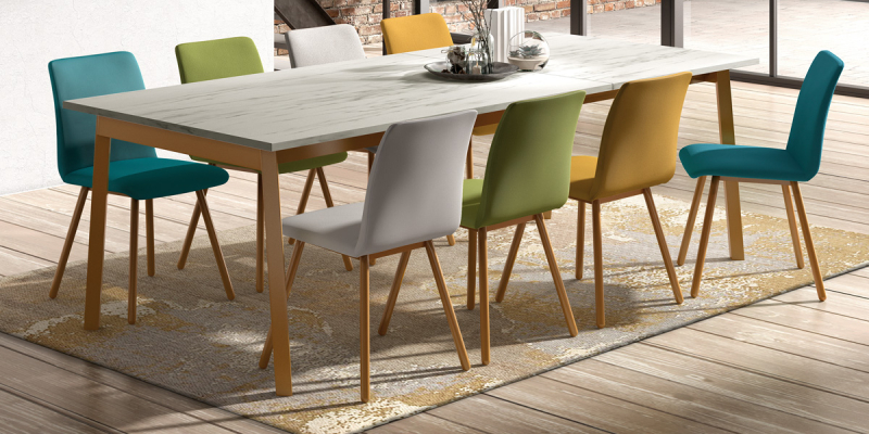 Ensemble tafel Victoria en stoelen Pisa