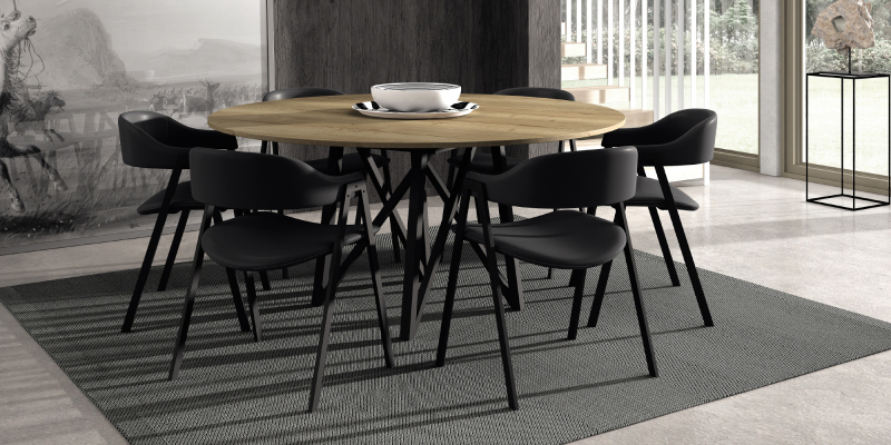 Ensemble tafel Wacko en stoelen Arca
