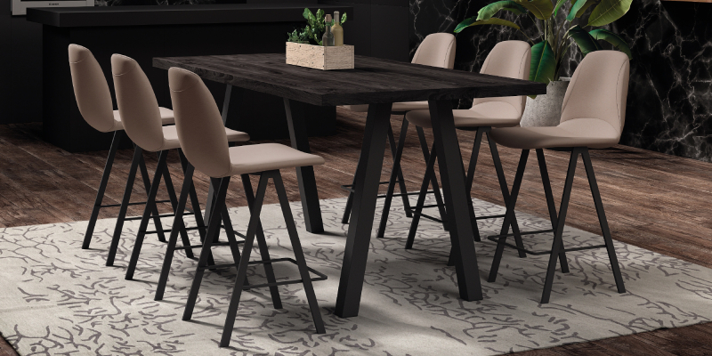 Ensemble tafel Queen en barkrukken BarOna